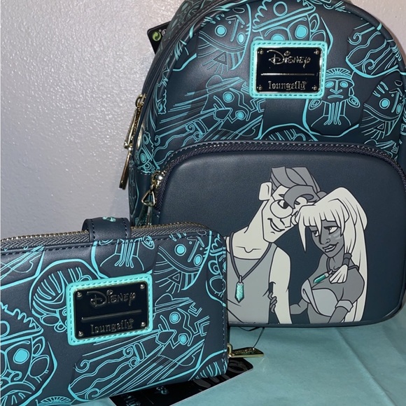 Loungefly Disney Atlantis 20th Anniversary Kida and Milo Backpack and Wallet